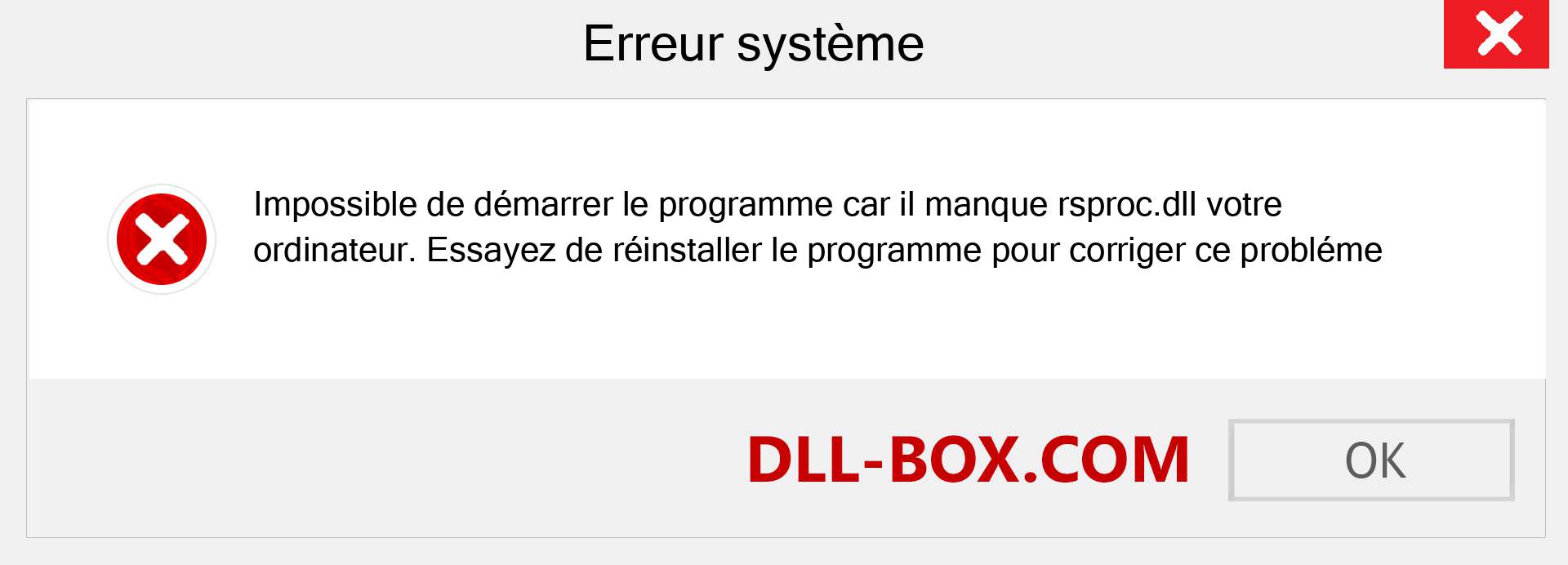 Le fichier rsproc.dll est manquant ?. Télécharger pour Windows 7, 8, 10 - Correction de l'erreur manquante rsproc dll sur Windows, photos, images